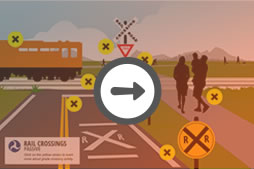 Passive Grade Crossing Illustration, train safety