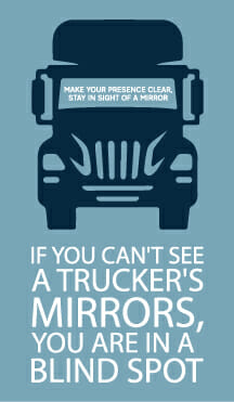 if you can't see a trucker's mirrors, you are in a blind spot