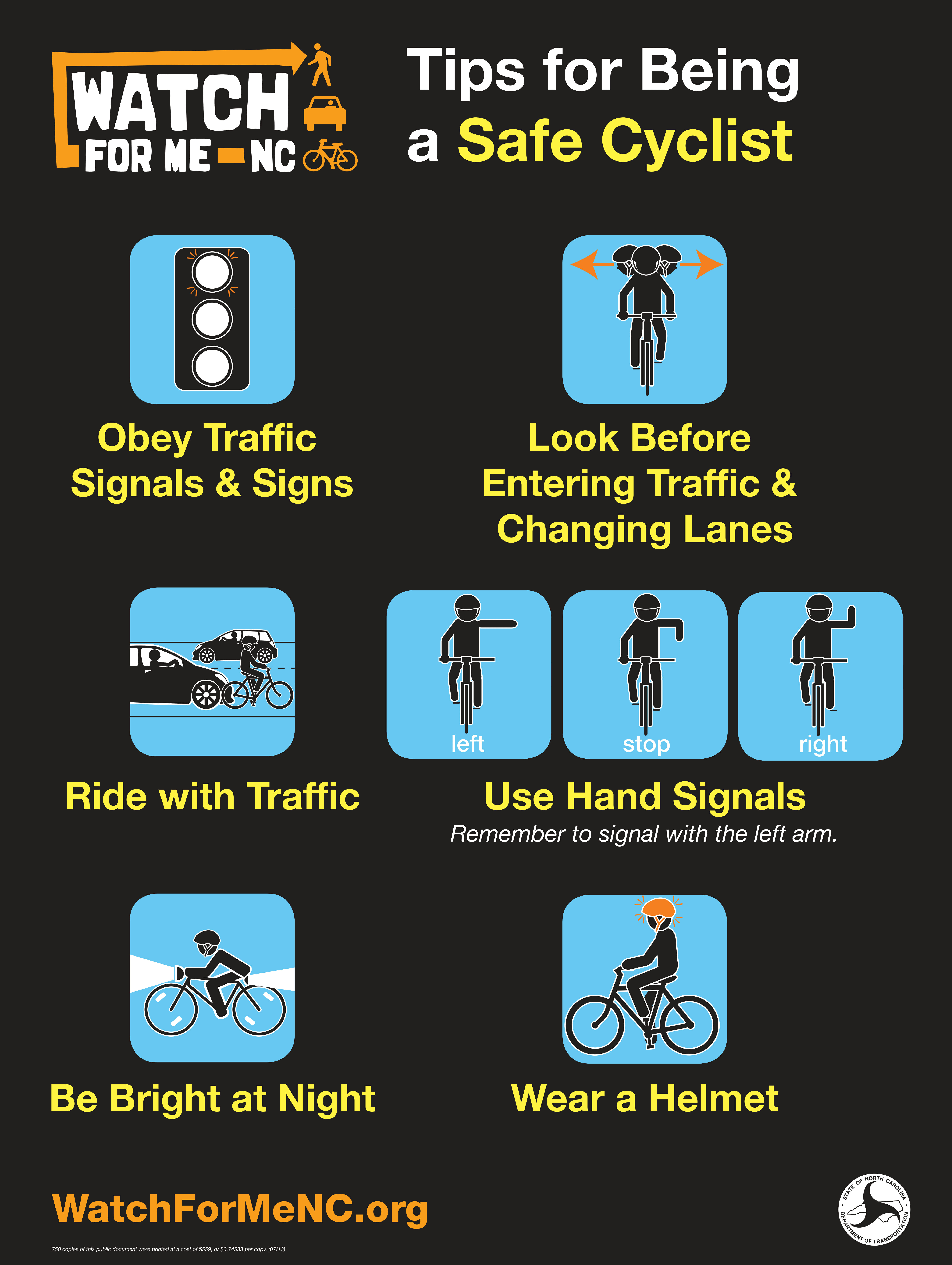 Watch for me NC - Tips for being a safe cyclist image