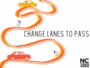 drivers change lanes to pass bicyclists
